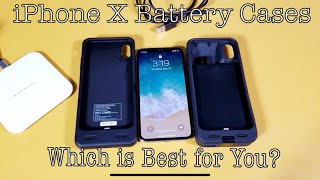 iPhone X 4000mAh Wireless Battery Case vs 8000mAh Rugged Battery Case  ZeroLemon [upl. by Mundford665]