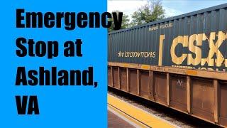 CSX Emergency Stop at Ashland VA July 17 2021 [upl. by Lazare862]