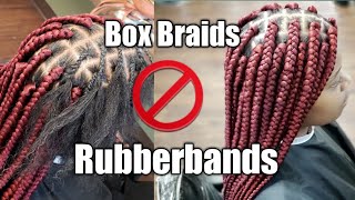 BEGINNER FRIENDLY Medium Box Braids NO RUBBERBANDS [upl. by Ahsia502]