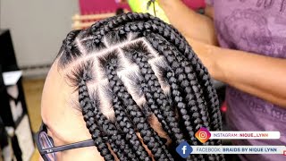 How to do Medium Knotless Box Braids [upl. by Nevag]