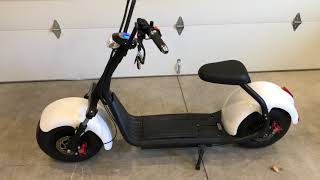 Review and Test Drive of Citycoco 60V 1000 W Fat Wheel Electric Scooter Fat Tire Scooter [upl. by Zannini]