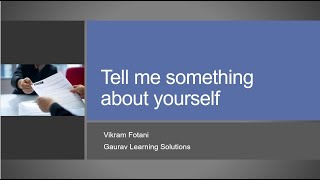 SAP Interview Preparation  Tell me something about yourself  Best answer [upl. by Yrruc]