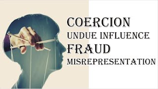 Coercion Undue Influence Fraud Misrepresentation  Indian Contract Act 1872  Law Guru [upl. by Stockwell94]