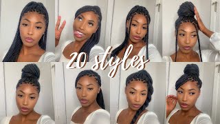 20 WAYS TO STYLE KNOTLESS BOX BRAIDS EASY Tosin Tee [upl. by Materi174]