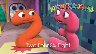 NUMBERJACKS  Two Four Six Eight  S1E41  Full Episode [upl. by Ennasus]