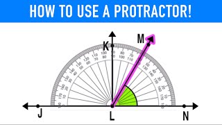 HOW TO USE A PROTRACTOR TO MEASURE ANGLES [upl. by Tomaso]