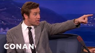 Armie Hammer Made A Real Impression In quotThe Social Networkquot  CONAN on TBS [upl. by Morley]