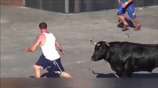 Bull Vs PeopleDemolishing People Compilation [upl. by Shirlee]