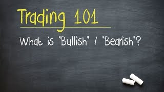 Trading 101 What is quotBullishquot  quotBearishquot [upl. by Pomona]