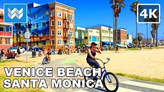 🚴 Venice Beach ● Santa Monica ● Pacific Palisades  Virtual Cycling Bike Ride  California USA 4K [upl. by Ahsinirt387]