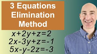 Solving Systems of 3 Equations Elimination [upl. by Tterrag]