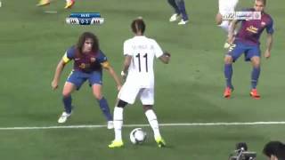 Neymar humilha Puyol Santos X BarcelonaNeymar in the beautiful dribbling Puyol [upl. by Leonard754]