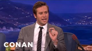 Armie Hammer Had A Weird First Meeting With Johnny Depp Rehearsing For quotThe Lone  CONAN on TBS [upl. by Basilius329]