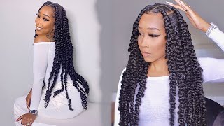 How to EASY Long Knotless Passion Braids NOT HEAVY [upl. by Adnalro]