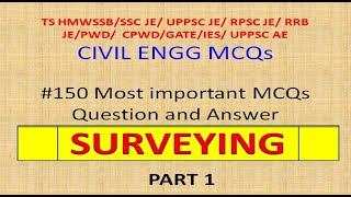 150 most important surveying MCQs for competitive exams with answers civil engineering popular 100 [upl. by Elsey]