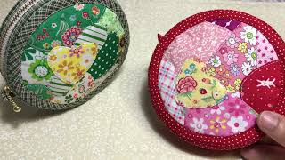 ちょっと大きめ、簡単マチの丸型ポーチ＾＾A slightly large easytouse round pouch [upl. by Ennayar]