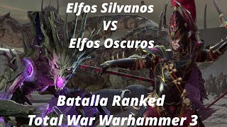 Elfos Silvanos VS Elfos Oscuros Batalla Ranked Total War Warhammer 3 [upl. by Zuckerman]