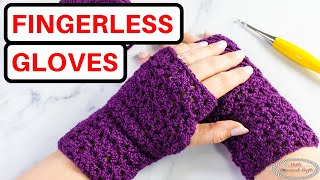 EASY Crochet Fingerless Gloves Tutorial  Made in 30 minutes [upl. by Shepley192]