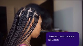 DIY Jumbo Knotless Box Braids From Start to Finish  Shaaanelle [upl. by Gibeon]