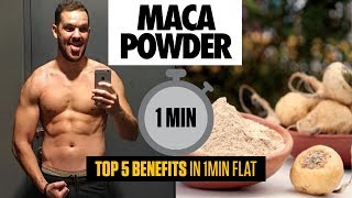 Maca Powder for Bodybuilding  Top 5 Benefits in 1 MINUTE [upl. by Akemahc]