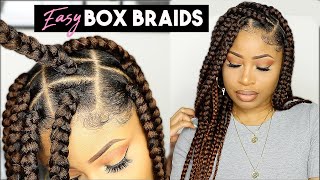 EASY SUMMER BOX BRAIDS beginner friendly [upl. by Ereveniug]