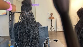 MEDIUM KNOTLESS GODDESS BOHO BOX BRAIDS TUTORIAL  knotlessgoddessboxbraids [upl. by Mcgaw]