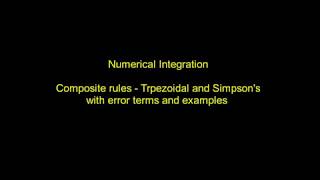 Numerical Integration  Composite Trapezoidal and Simpsons rules [upl. by Ishii849]