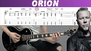 METALLICA  ORION Guitar cover with TAB  Lesson [upl. by Arramas]