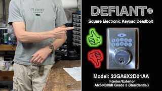 DEFIANT Electronic Keypad Deadbolt Lock  REVIEW [upl. by Sabine938]