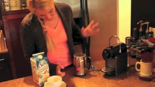 Nespresso Aeroccino Plus Frother Review Frothing Almond Milk [upl. by Feinberg]