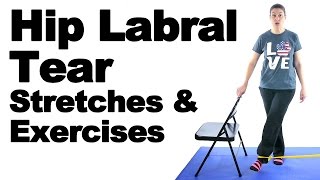 Hip Labral Tear Stretches amp Exercises  Ask Doctor Jo [upl. by Nelra]