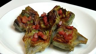 Alcachofas a la plancha Recetas de verduras [upl. by Enyluqcaj45]